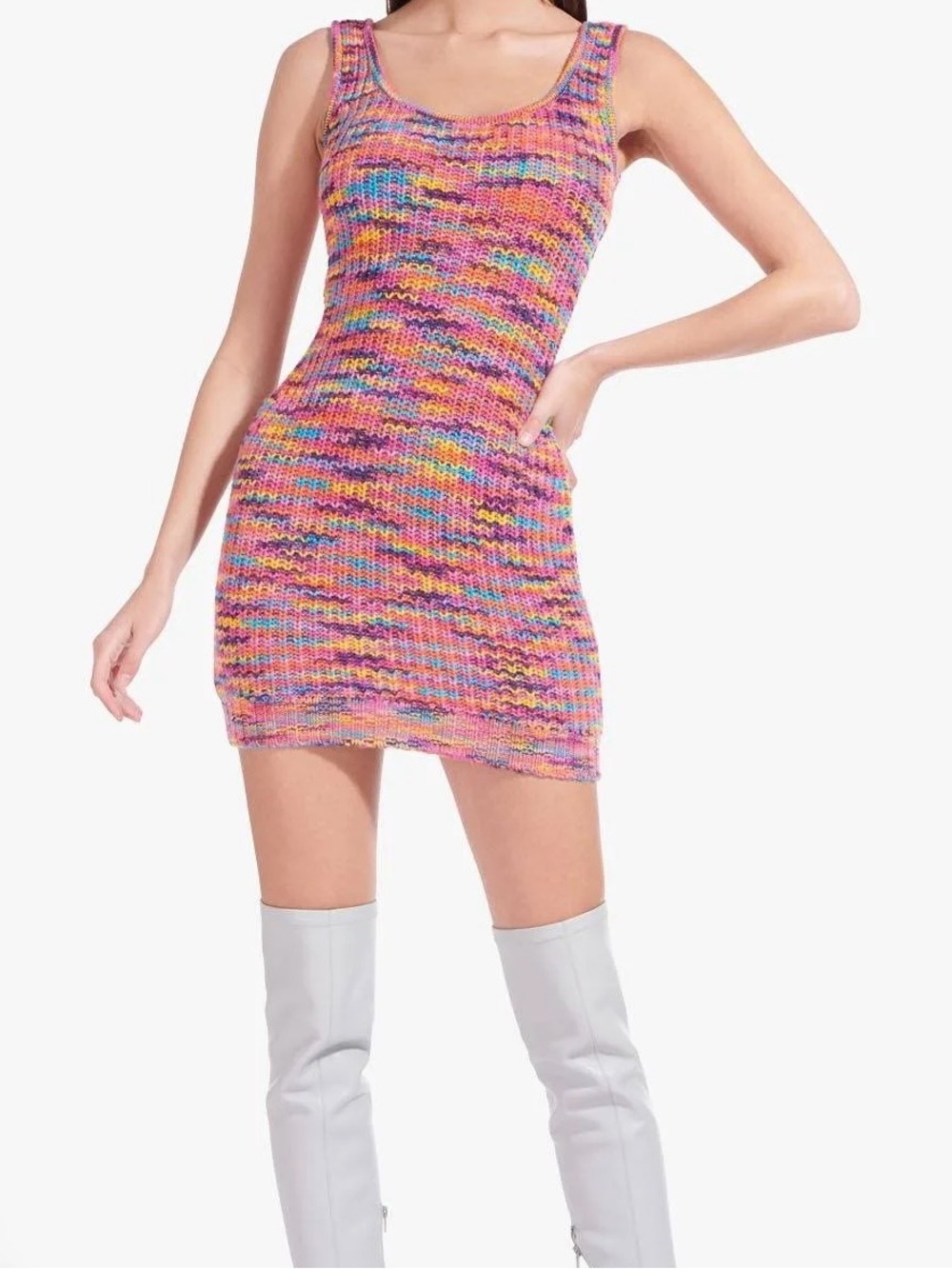 STAUD Gardenia Women’s Knit Mini Sunset Tank Dress Multicolor
